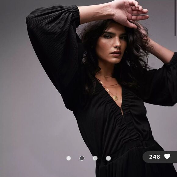 Topshop jersey long sleeve jumpsuit in black Size 8-10 Nwt - Picture 4 of 7